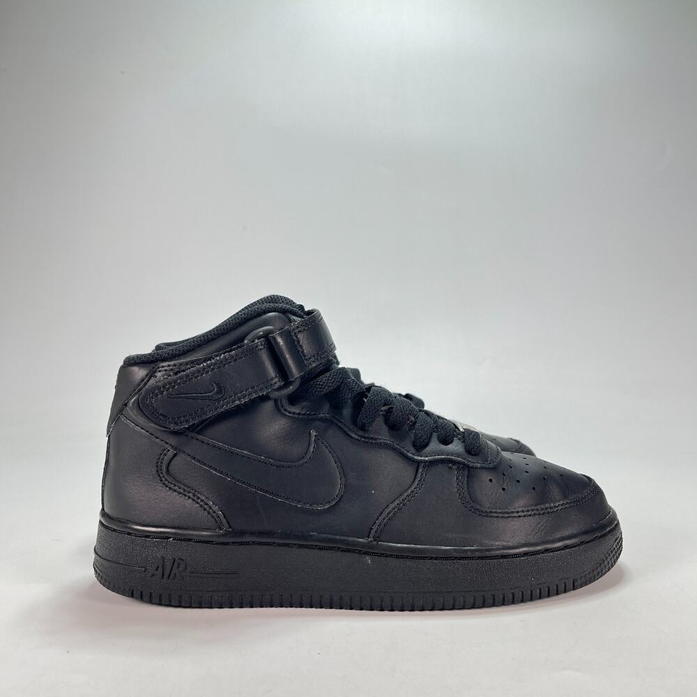 Nike Air Force 1 Mid 07 GS Triple Black Sneakers DH2933-001 Youth Size 5